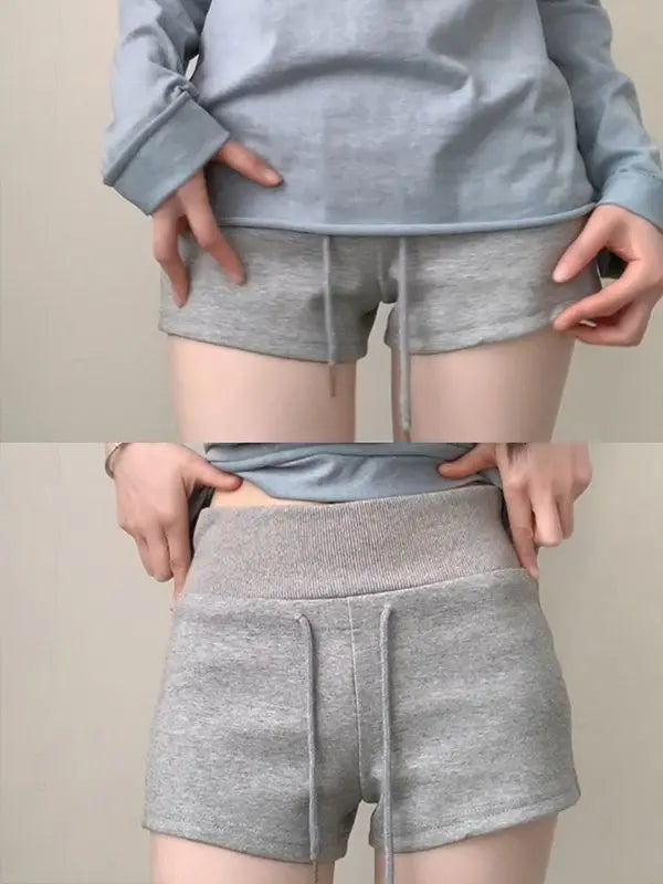 Nicemix Red Spicy Girl Casual Sports Shorts for Women Summer New Drawstring Yoga Wrap Hip Slimming High Waist Tight Shorts