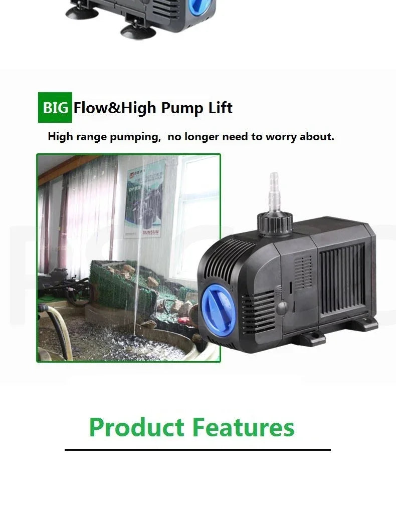 SUNSUN HJ-500 HJ-600 HJ-1100 HJ-1500 HJ-2200 HJ-2500 HJ-3000 Aquarium Fish Turtle Tank Water Pump 220v