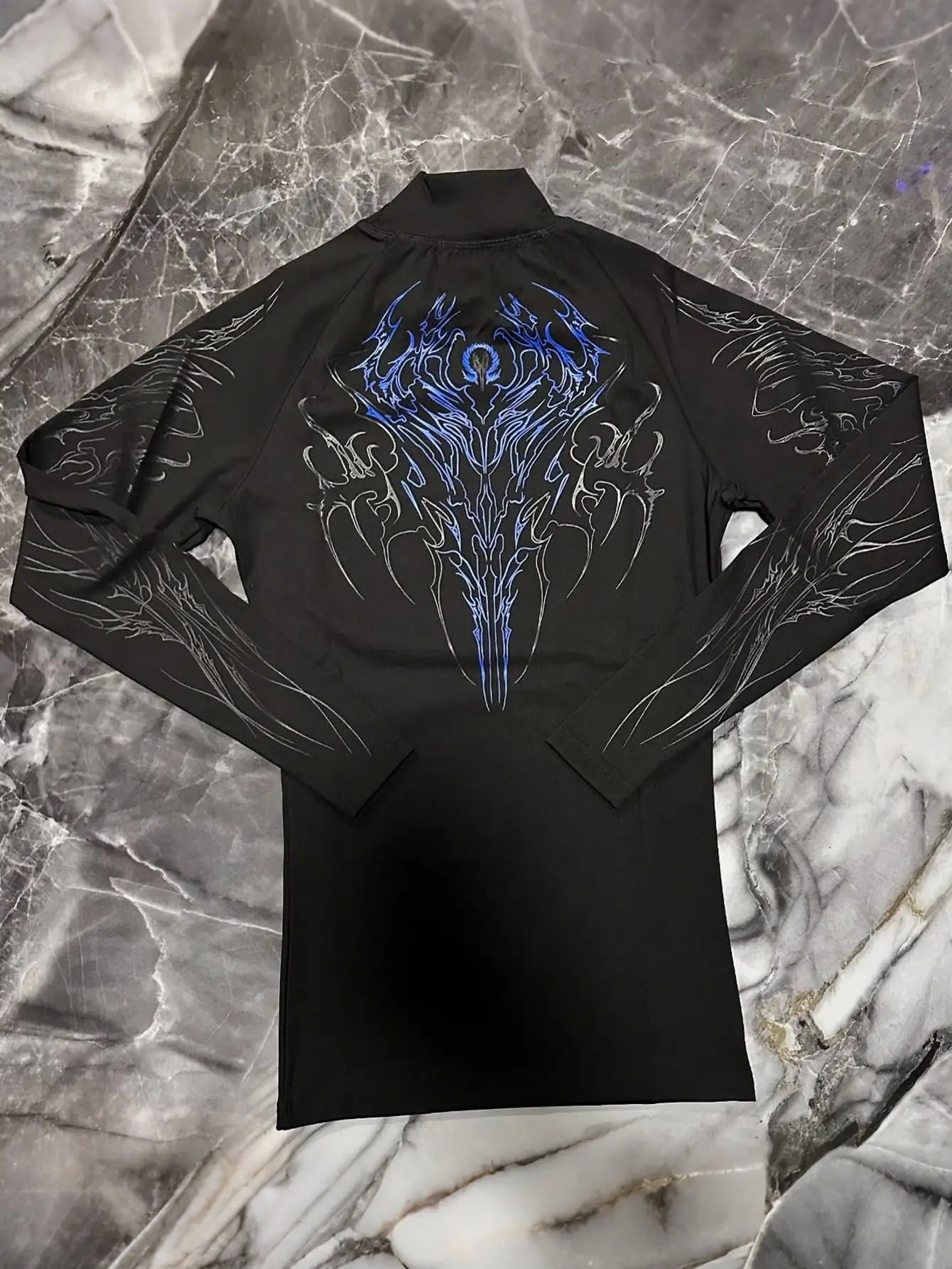 Men's High-neck Printed Tight-fitting Clothes For Fitness Training Quick-drying Clothes Elastic And Breathable For Exercise
