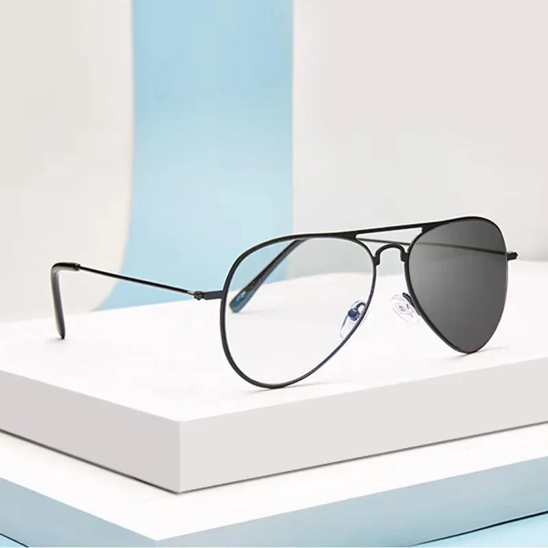 Intelligent Photochromic Reading Glasses for Men Quality Classic Finished Progressive Multifocal Near Far Sight Sunglasses