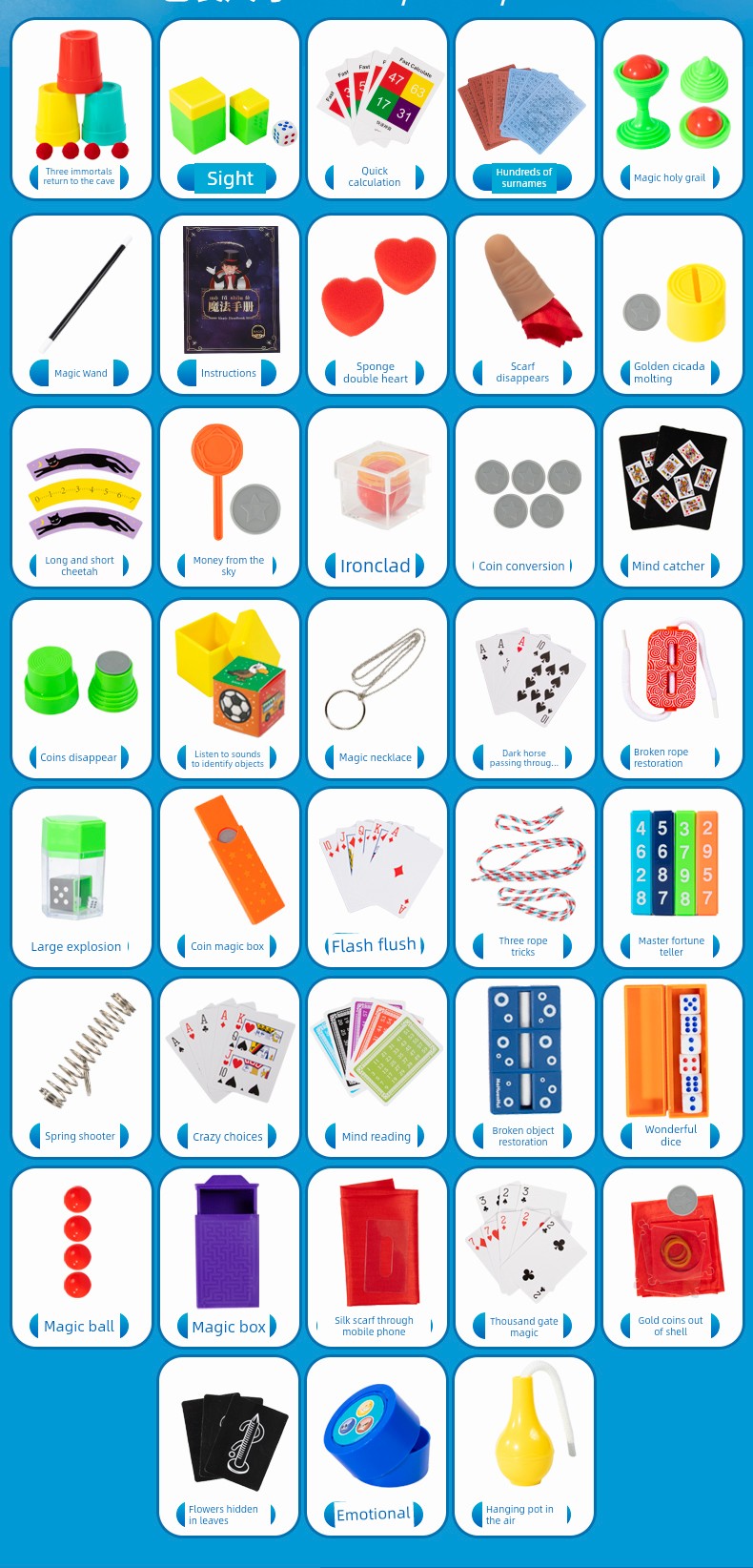 Children's Magic Props Toy Gift Box Close-Up Kindergarten Performance Set Magic Tricks Boy's Birthday Gift Shocking