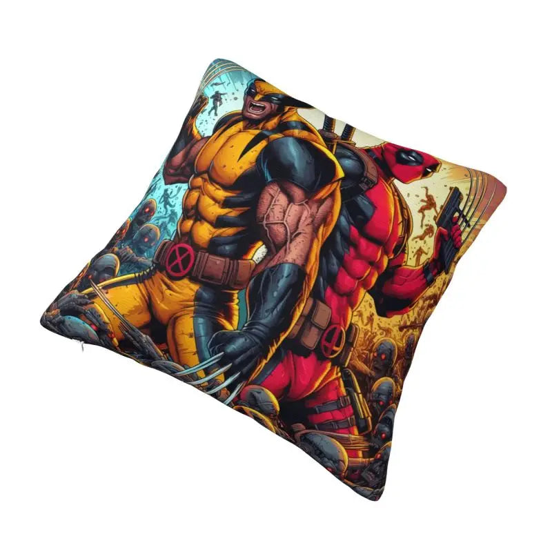 Custom Deadpool Wolverine Cartoon Manga Cushion Cover Soft Cute Pillows