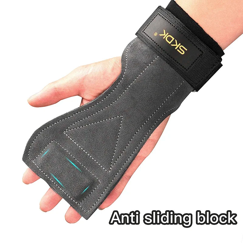 2Pcs Gym Gloves Fitness Hand Palm Protection Equipment Anti Slip Wear-resistant Wrist Wraps Hard Pull Weight Lifting Grip Pads