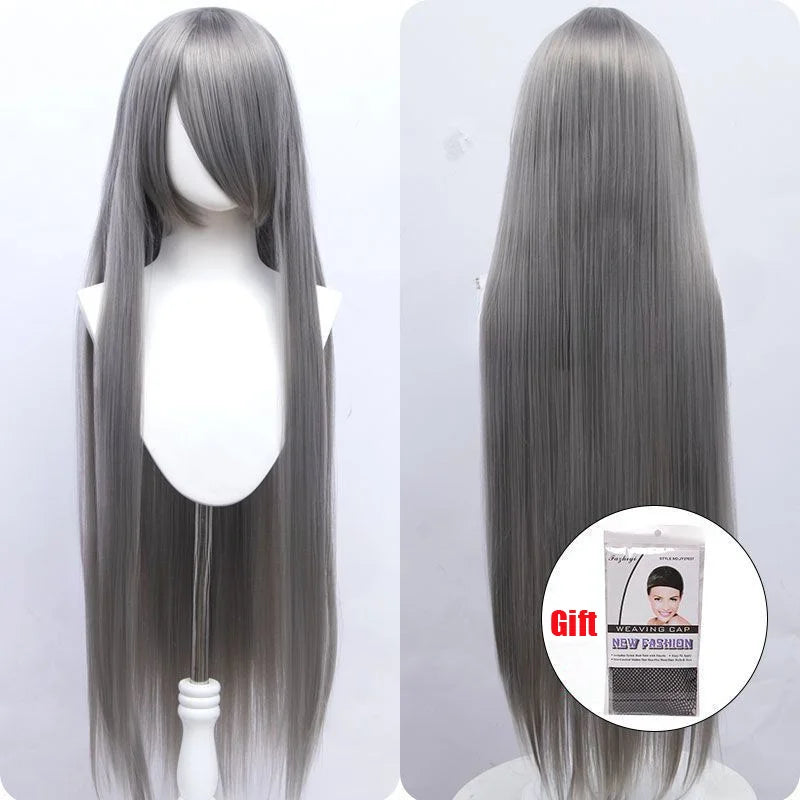 Snoya 100cm synthetic long straight cosplay wig with bangs Heat Resistant hair Anime pink blonde red purple women wig