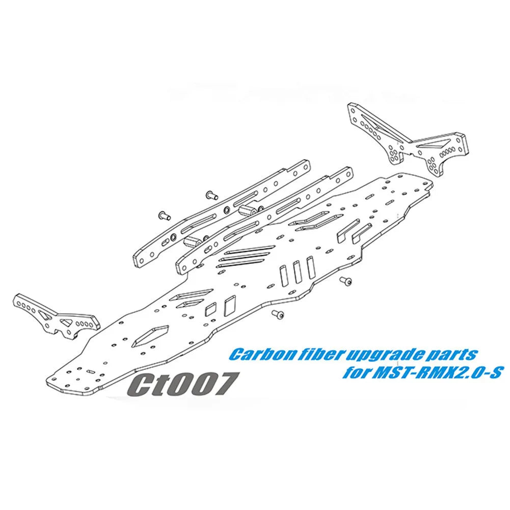 1:10 Drift Car Carbon Fiber Chassis Upgrade Kit for MST RMX 2.0S