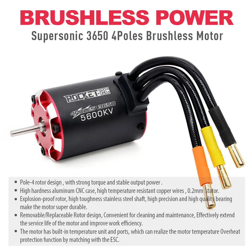 RC motor Rocket V2 supersonic Brushless Motor w/ Temp Sensor 3650 3660 3665 3670 3674 for 1/8 1/10 RC Car