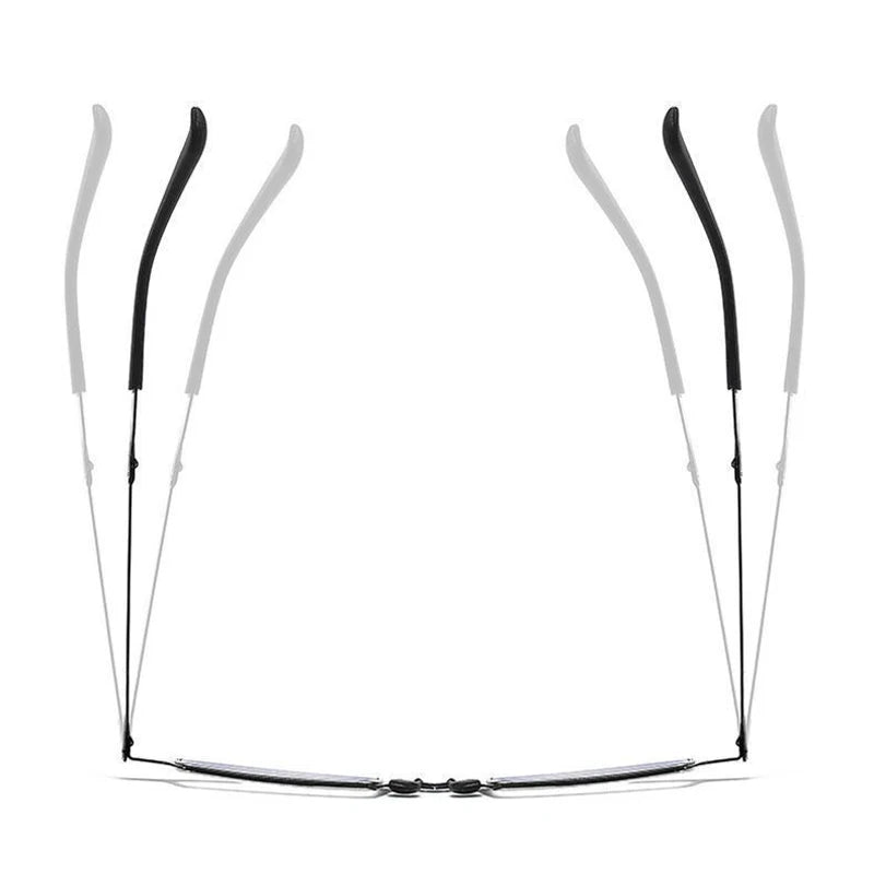 Metal Folding Reading Glasses Portable Ultra Light Anti Blue Light Lens Presbyopia Glasses Men's Rectangular Eyeglasses Eyewears
