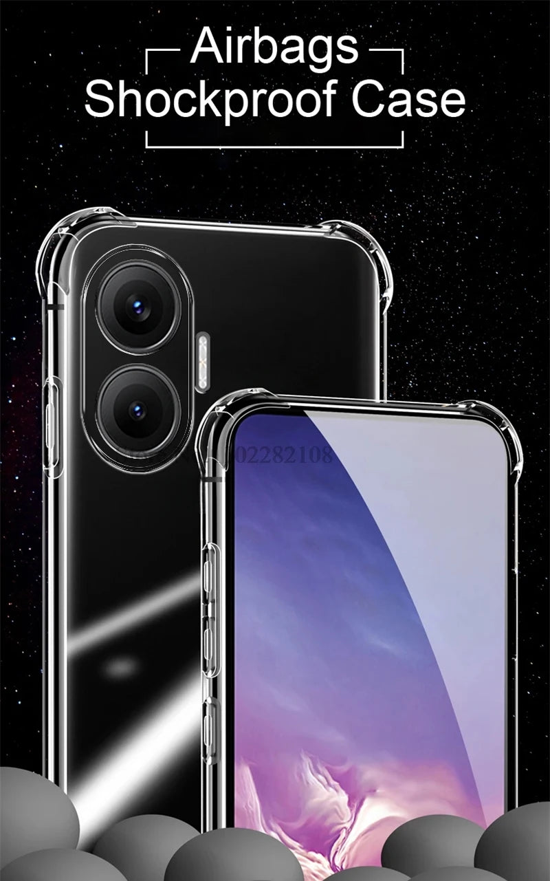 Shockproof Clear Cover For Xiaomi Poco C85 C75 C65 C71 C40 POCO F7 Ultra F6 F5 F2 Pro F4 F3 GT Transparent Silicone Case Fundas