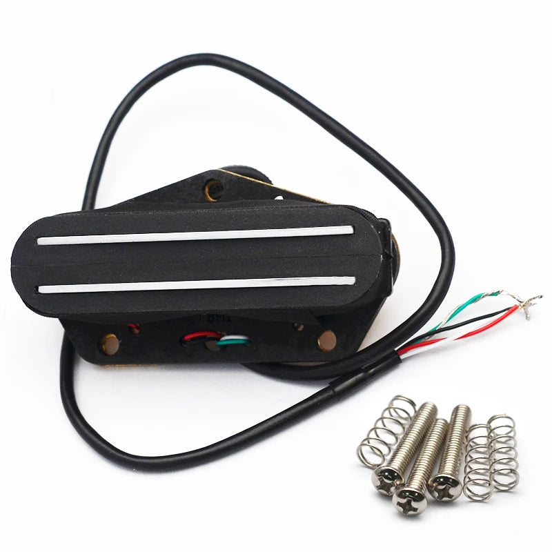 Black with Silver Dual Rail Dual Coil Magnetic Bridge Pickup Humbucker for TL Electric Guitar