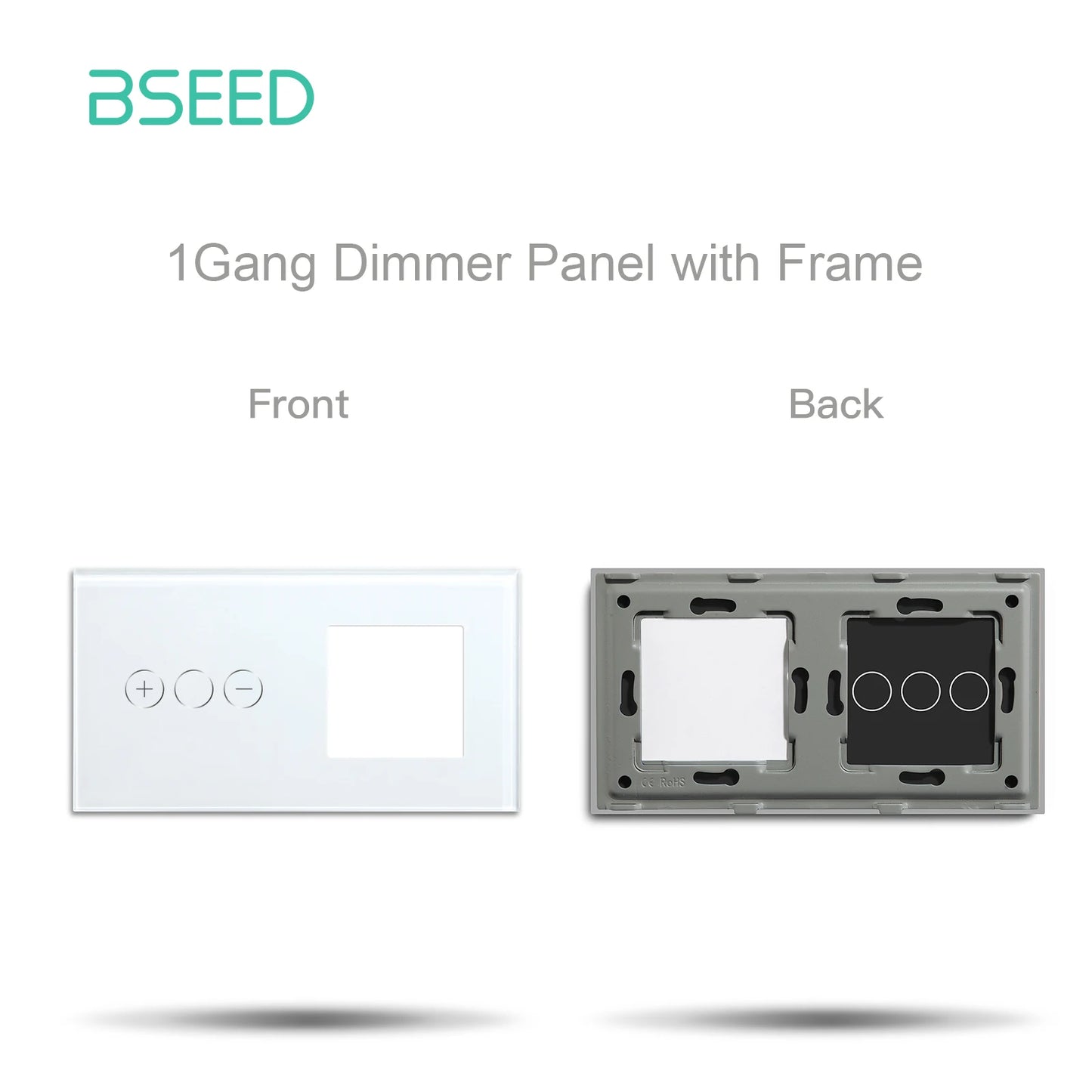 BSEED 1/2Gang Touch Light Dimmer Switch Function Base 1/2Way EU Socket Type-c USB Part Wall Glass Panels DIY Free Combination