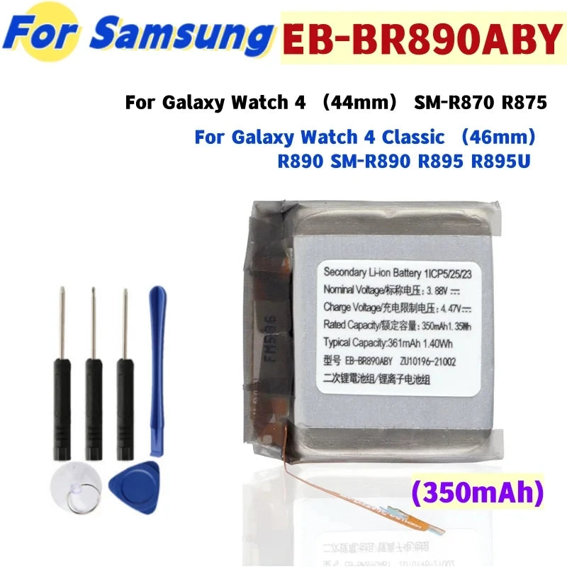 Battery EB-BR880ABY For Galaxy Watch 4 40mm/42mm R860 R865U EB-BR890ABY For Galaxy Watch 4 44mm/46mm R870 SM-R875U + Tools