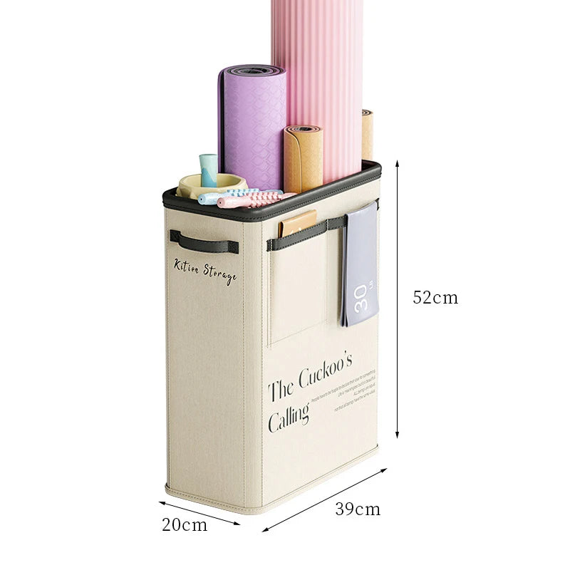 Foldable Fabric Storage Basket Yoga Storage Box Sundries Yoga Mat Organizing Home Sports Equipment Storage