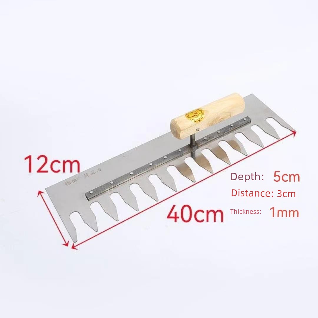 Tile Serrated Spatula Square Tooth Toothed Plastering Knife Paving Tile Plastering Knife Flat Gray Batch Ash Spoon Masonry Tool