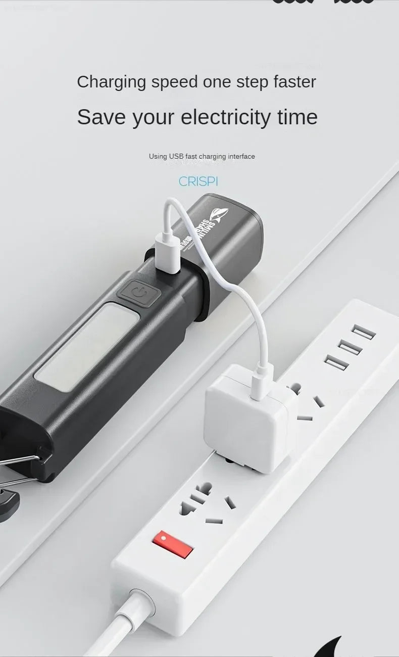 Xiaomi SMILING SHARK Outdoor Flashlight Portable Strong Lights Variable Focus with Home Camping Fishing Walking Lighting Lamp