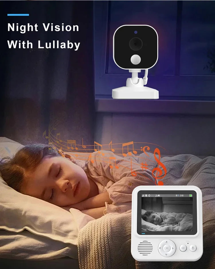2.8 Inch Portable Video Baby Monitor Indoor 2.4G Wireless Monitor 2-way Audio Night Vision Surveillance Security Cam Babysitter