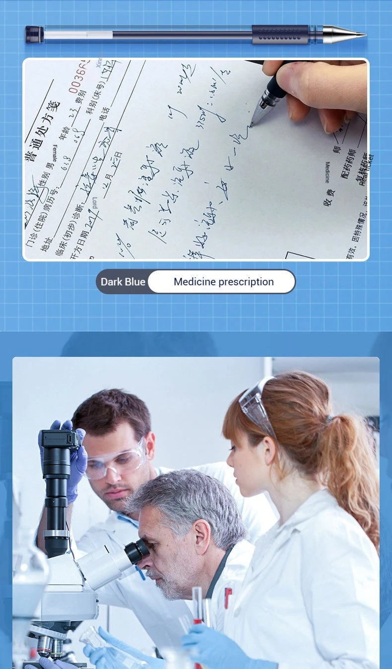 Deli 12-Pack Gel Pen Set 0.5mm Ballpoint Black Blue Red Ink Colors Writing Tools for School Office Stationery Supplies