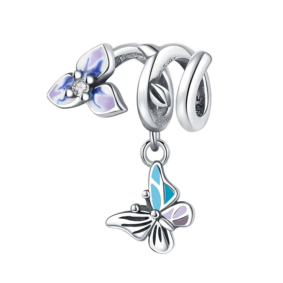 925 Sterling Silver Plated Bee Sunflower Butterfly Charm Pendant Fine Jewelry Women DIY Bracelet Necklace Birthday Party Gift