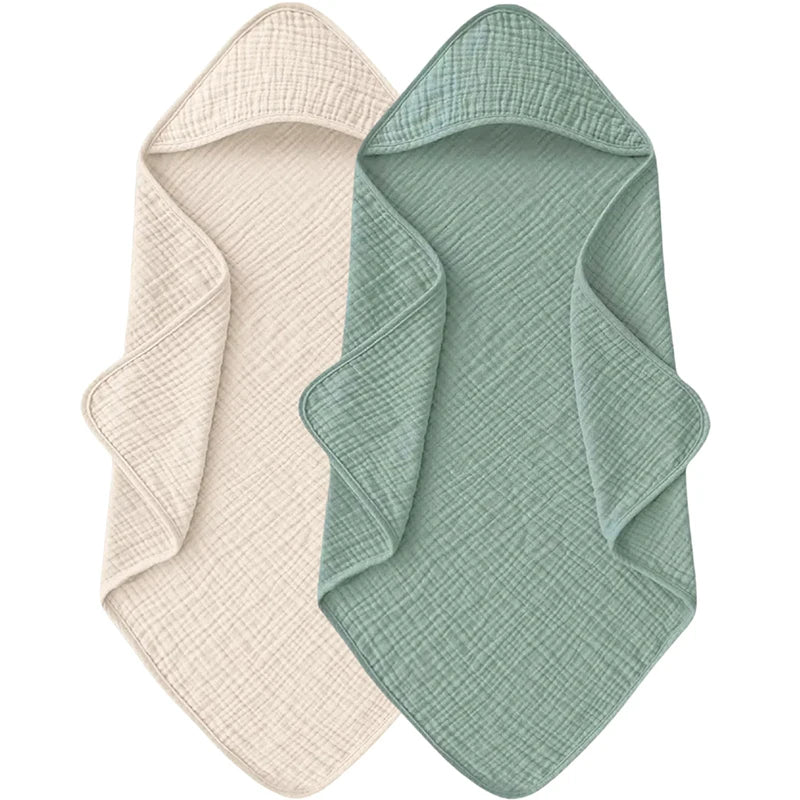 1PC Hooded Baby Towels for Newborn Muslin Organic Cotton Baby Bath Towel Soft Absorbent Towels for Boys Girls