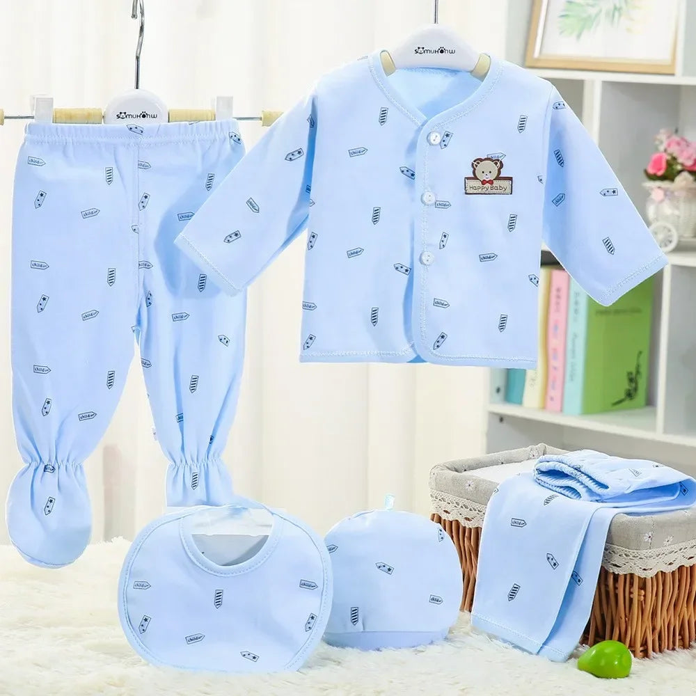 5pcs/set Children's Clothing Baby Hedgehog Newborn Set Pure Cotton 0-3M Baby Clothes Spring Autumn Pure Cotton Underwear Set