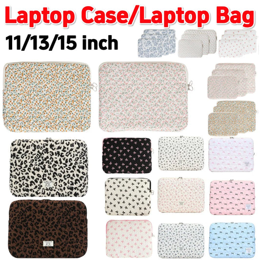 Flower Printed Laptop Sleeve Case Bag for Quilted Protective Laptop Case Computer Sleeve Clutches for 11-15 Inch Laptop Tablet