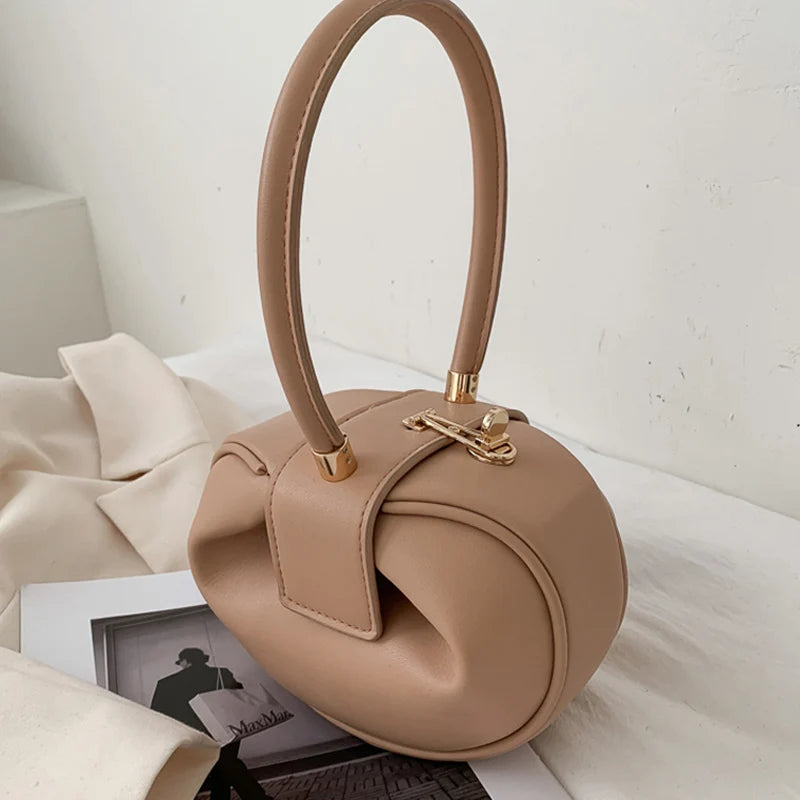 Bowling Spherical Women's Handbag Luxury Brand Designer Hobos Bag Fashion Mini Round Shoulder Bags PU Leather Female Purse