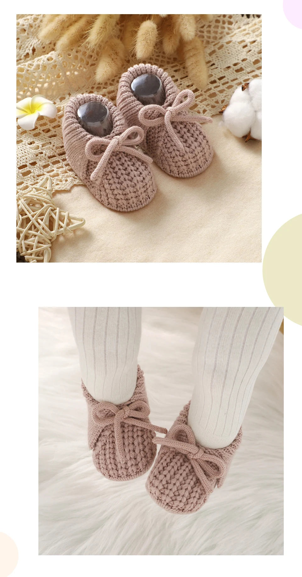 Baby First Walkers Shoes Cute Bowknot Hand Knitted Newborn Boys Girls Prewalkers 0-12m Infant Kids Soft Soled Footwear Anti-Slip