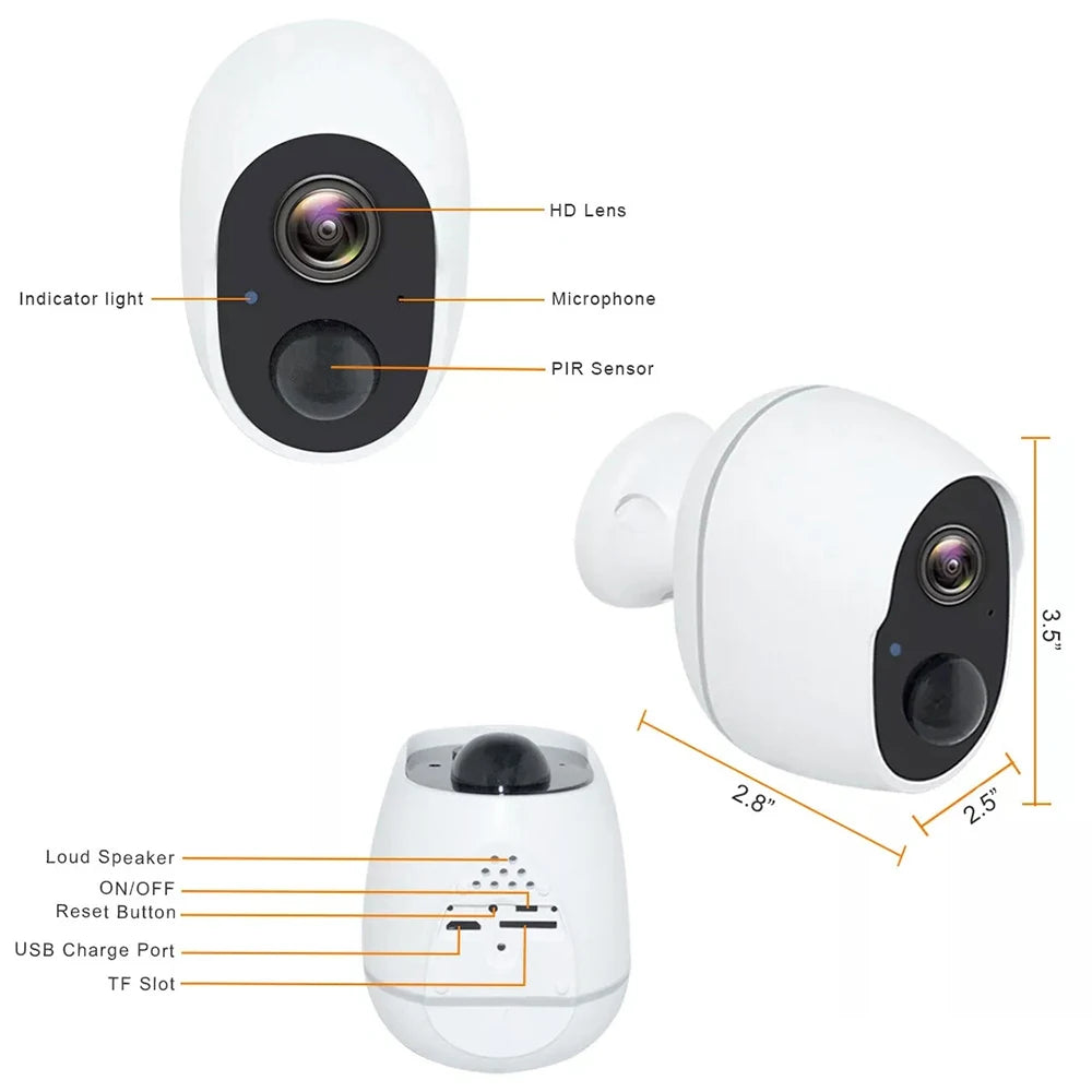 3MP Battery Solar WiFi Security CCTV 130 Wide View Angle 5XDigital Zoom Waterproof Outdoor Solar Camera 5200mAh Rechargeable Cam