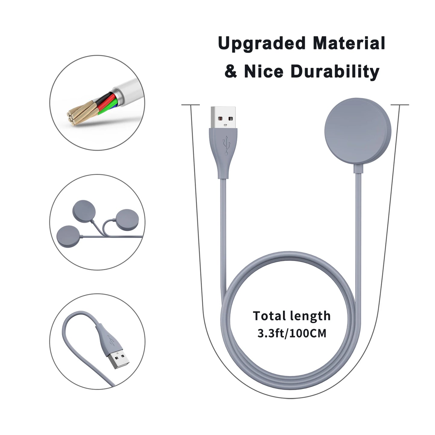 USB Watch Charger For Samsung Galaxy Watch 7 6 5 4 40mm Charging Dock For Galaxy Watch 3 41mm 45mm/Watch 5 Pro 45mm Active 1 2