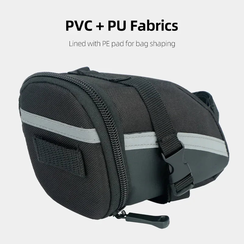 Bicycle Rear Saddle Bag Cycling Accessories Storage Panner Streamlined Tail Bag Pouch for MTB Road Bike W/Loop to Attach Light