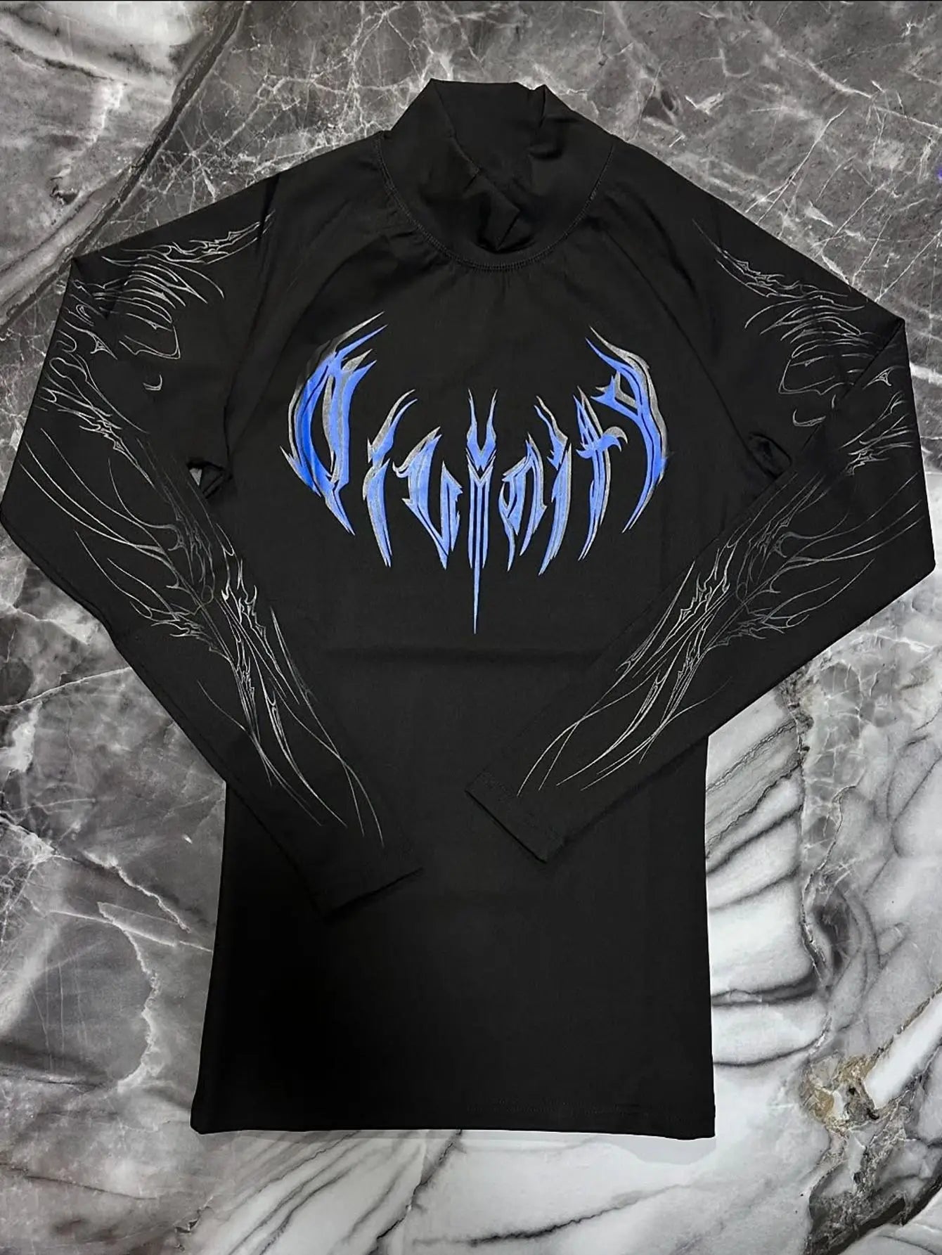 Men's High-neck Printed Tight-fitting Clothes For Fitness Training Quick-drying Clothes Elastic And Breathable For Exercise