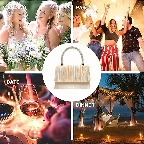 Luxury Handbags Women Bags Designer Evening Bags 2025 Fashion Shoulder Bags Dinner Party Purse Metal Handle Pouch Sac