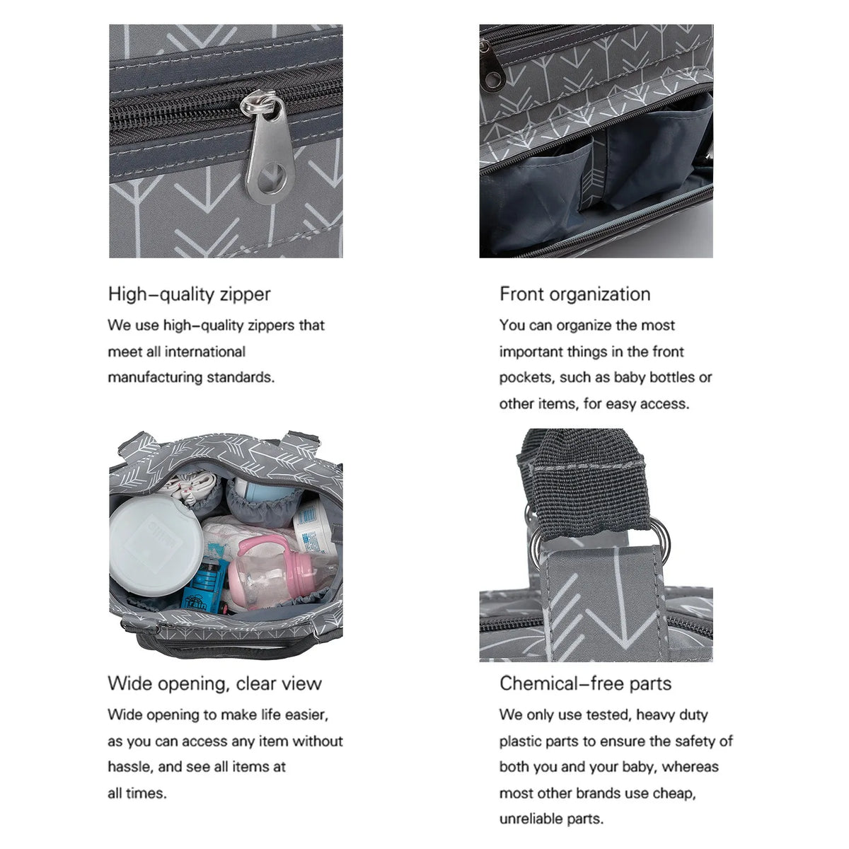 Women Shoulder Bag Travel 7 Pcs/Set Baby Diaper Bags Go Out Large Capacity Newborn Nappy  Bag with Changing Pad Multi-functional