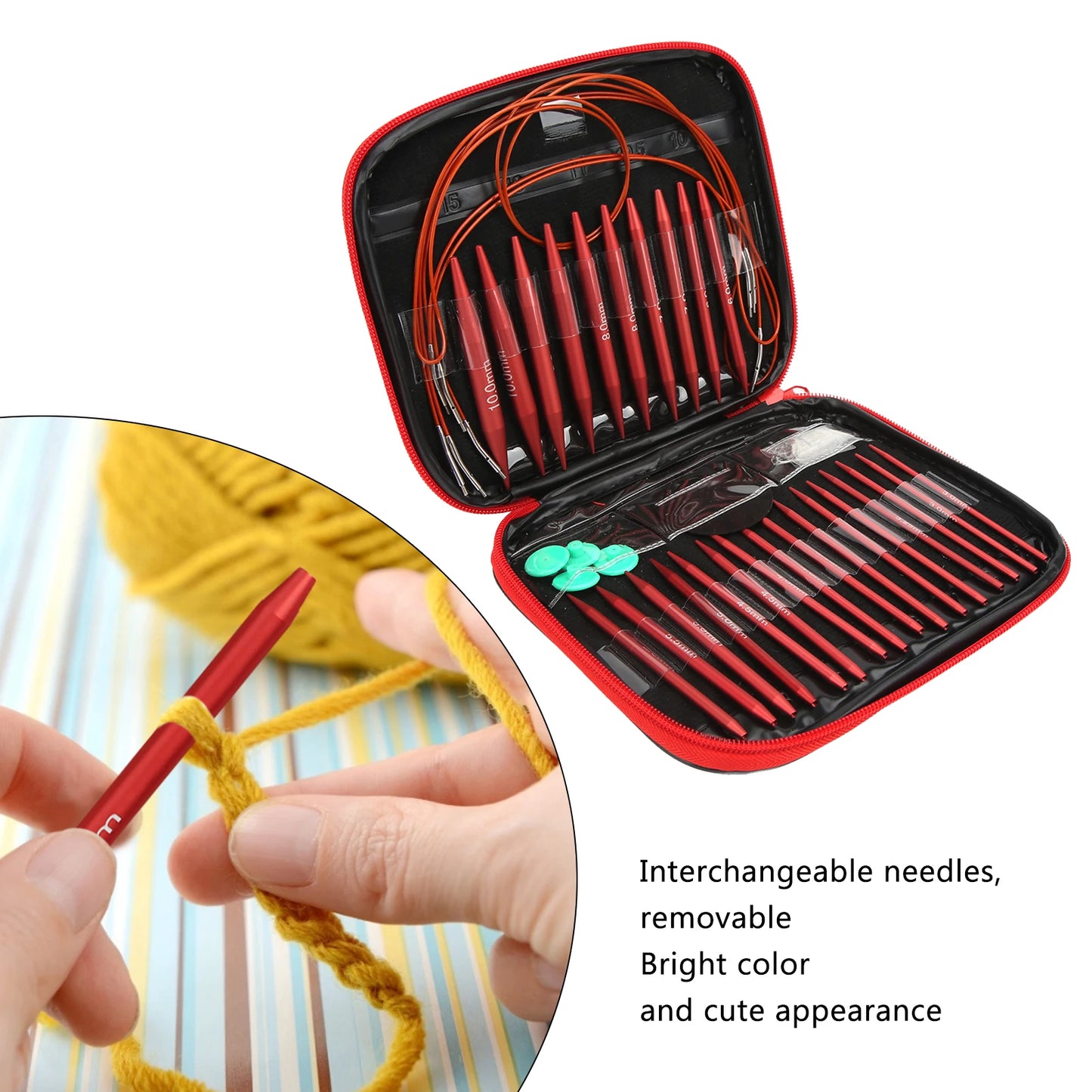 Crochet Hooks Multifunctional Interchangeable Knitting Needles Set Various Sizes Available for Hats for Socks  for