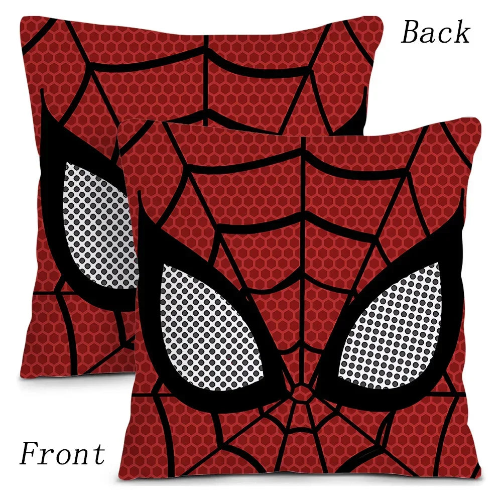 Black White Cool Pillow Covers Sofa Decorative Home HOT Marvels Spiders Man Double-sided Printing Short Plush Cute Cushion Cover