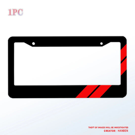 Red two bar diagonal license plate holder, Dodge black matte aluminum license plate holder, suitable for American vehicles