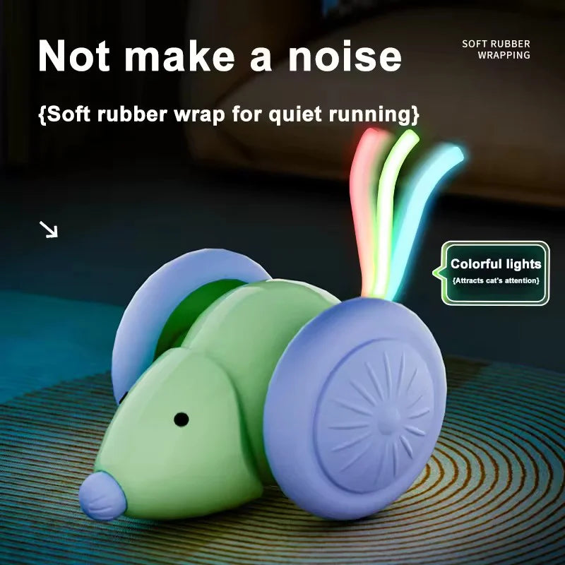Pet Cat Toy Interactive Smart Mouse With Extra Large Wheels Anti Hair Jamming Durable Bite Resistant with Obstacle Avoidance