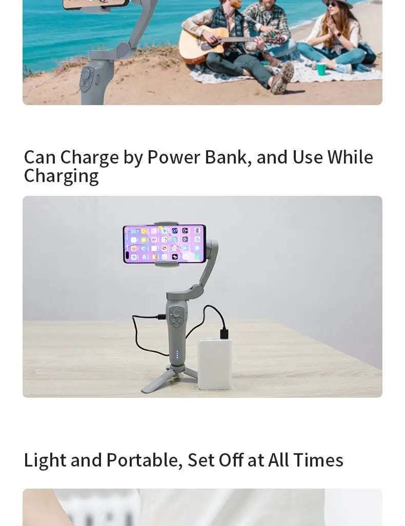 Mobile phone gimball handheld gimbal stabilizer 3Axis gimbal handy for iPhone Android Foldable telephone gimble for Video