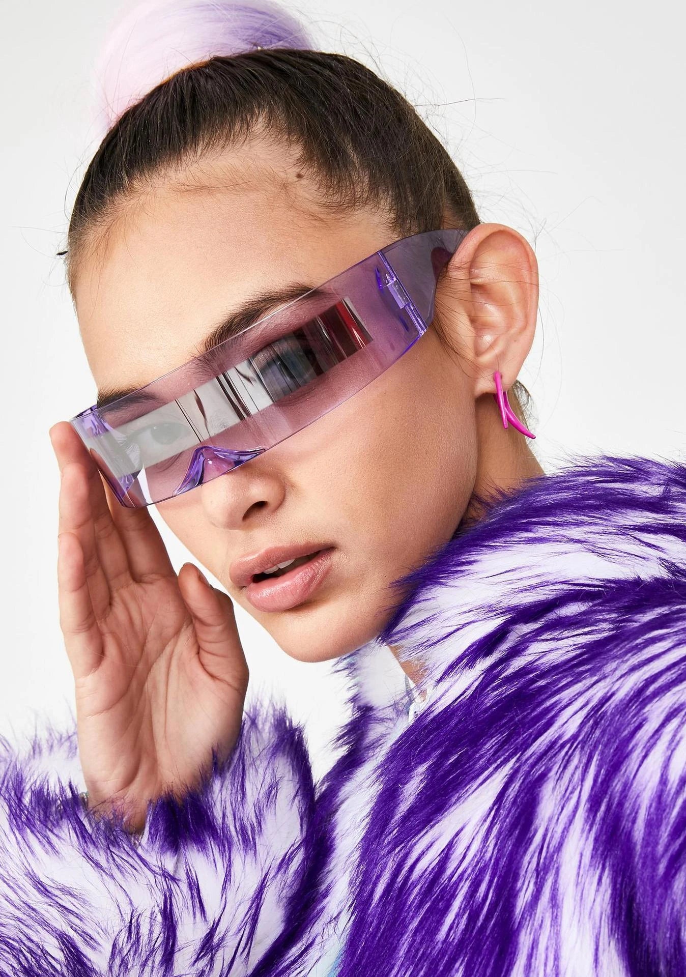 New Arrival Y2k women Sunglasses Laser Eyeglasses technological sense Mirrored Lens Eyewear Glasses integrated Men sun glasses