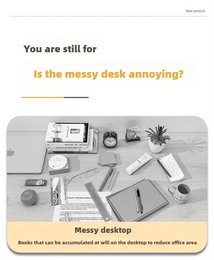 Versatile Desk Organizer with Metal U-Clamp - Sturdy Wooden Storage Rack for Office, Study & Reading