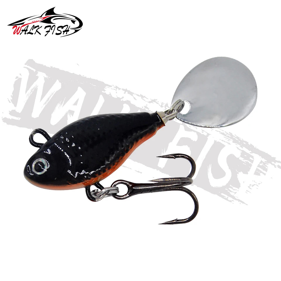 WALK FISH New 15g Metal Vib Rotating Spoon Wobbles Vibration Fishing Lures for Pike Bass Winter Jigs Pesca Fishing Tackle