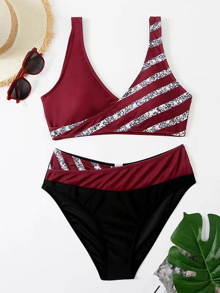 2023 New Women Sexy Stripe Bikini Female Summer Swimsuit Two Piece Bikini Set Beachwear Swim Suit Swimwear Brazil Bathing Suit