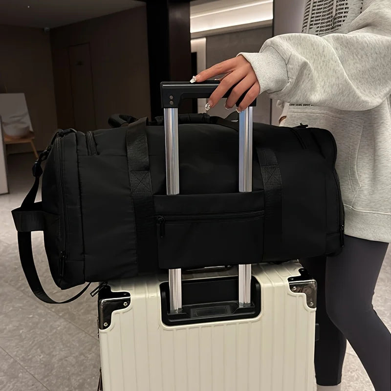 2025 New Large Capacity Travel Duffel Bag, Separate Shoe Storage Compartment, Dry Wet Separation Sports Gym Bag with Zipper 여행가방