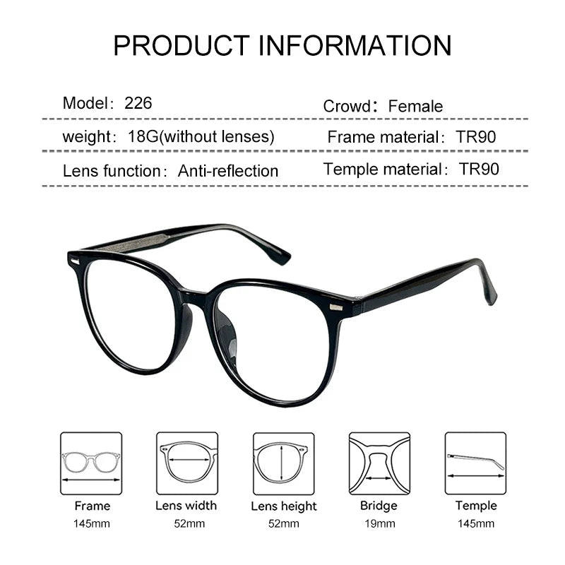 EYORA Minimalist Square Round Reading Glasses for Women Photochromic Anti Blue Light Intelligent Progressive Multifocal Lenses