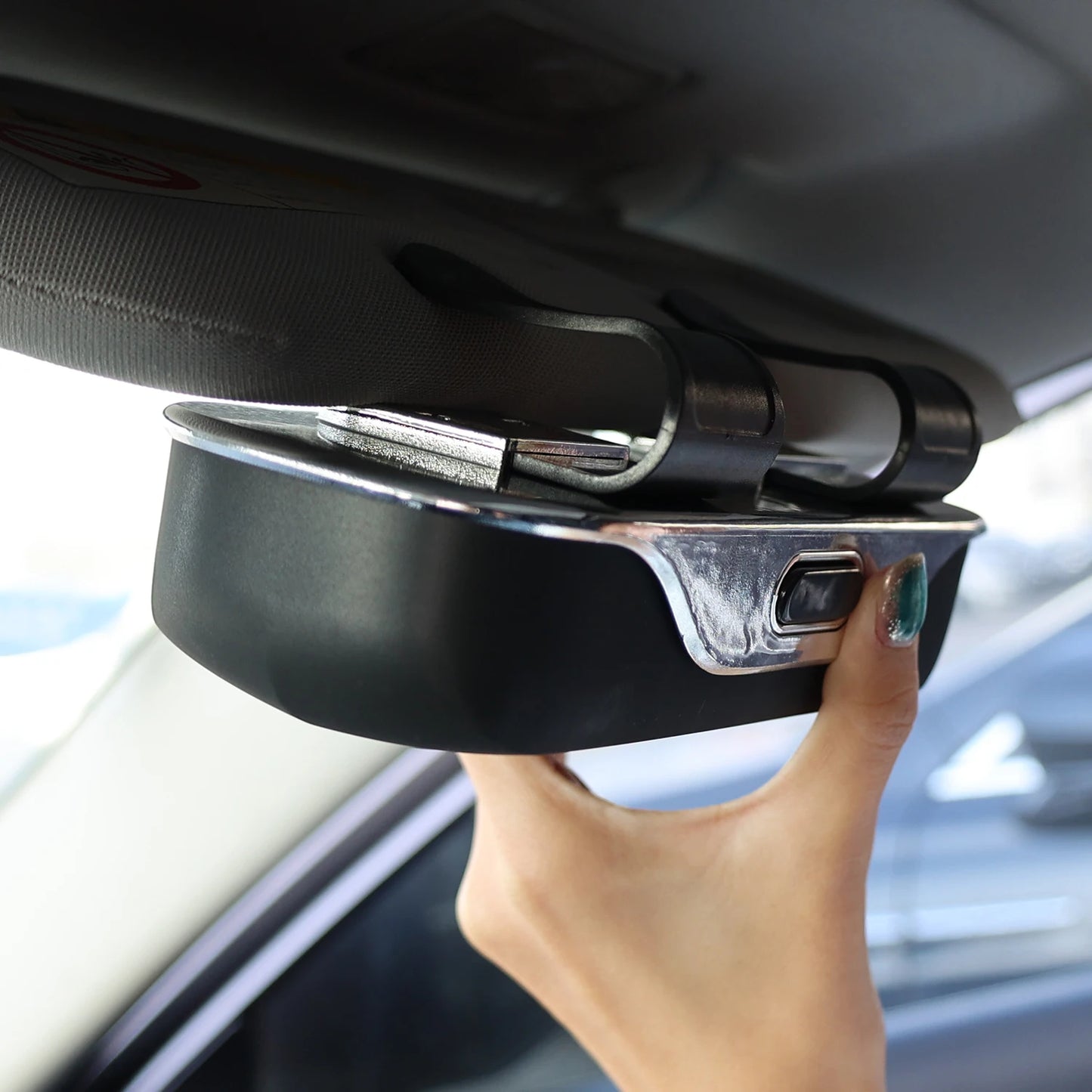 Portable Car Sunglasses Case Holder Sun Visor Clip Storage Box Organizer Glasses Cage Auto Interior Accessories Universal Parts