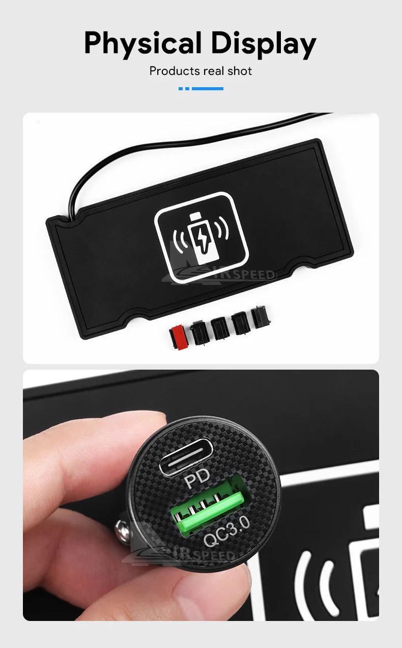Car Wireless Charger For Honda Civic 2005 2006 2007 2008 2009 2010 2011 Car Mobile Phone Charging Fast Wirelessly 15W Board