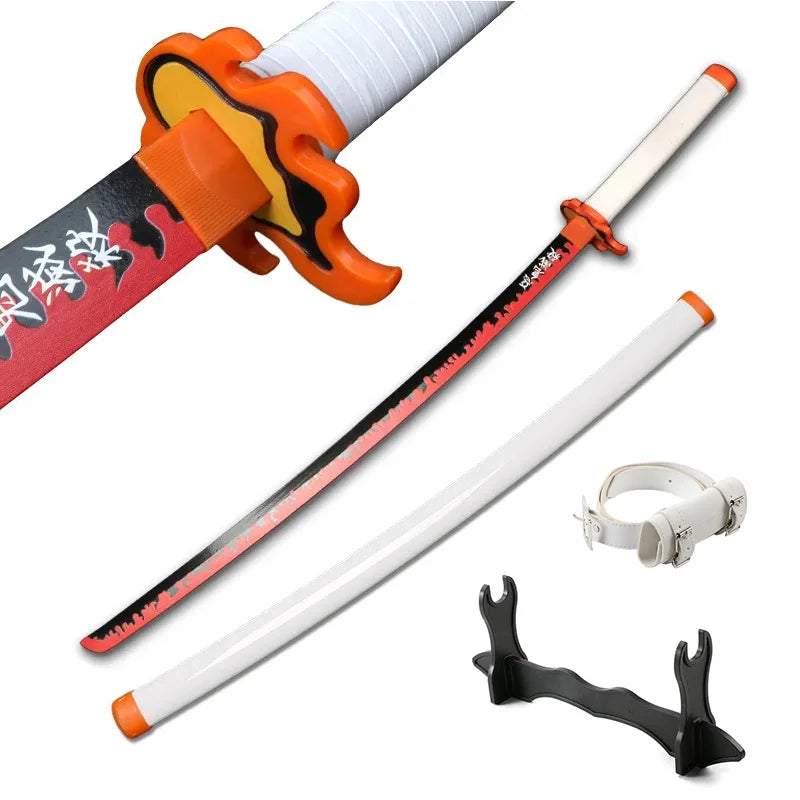 Anime Katana 104cm/41in Tanjiro Zenitsu Kyoujurou Samurai Swords Original Texture  Anime Katana  Cosplay Bamboo Wooden Toy Sword