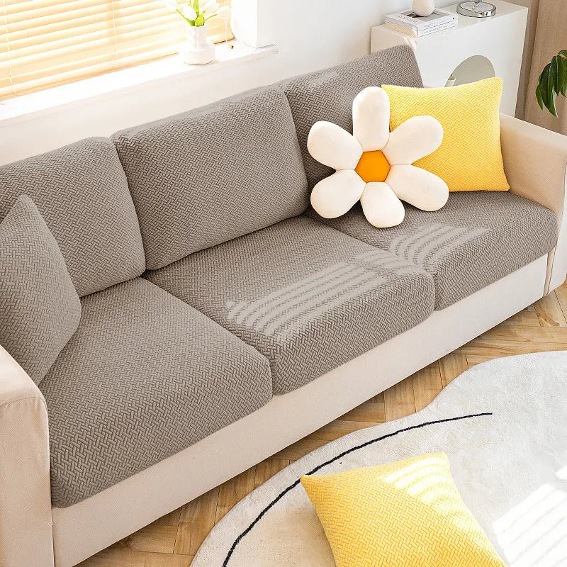 Jacquard Sofa Cover Stretch Fabric Sofa Seat Cushion Cover For Living Room Removable Spandex Seat Case Chaise Lounge Home Pets