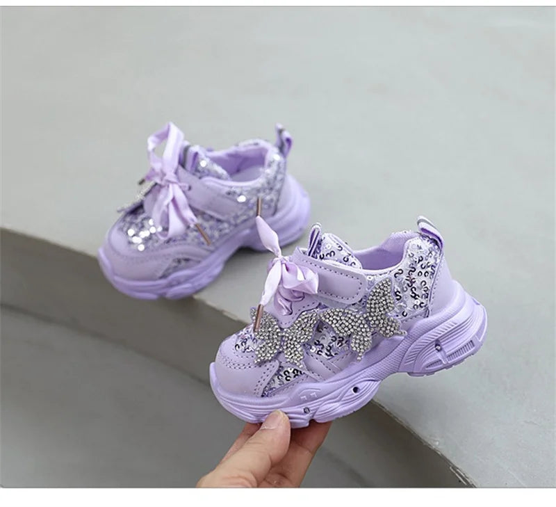 2026 New Girls Soft Sole Non-Slip Shoes Cute Princess Casual Sneakers Lightweight Sport Shoes for Toddler Little Girls Spring
