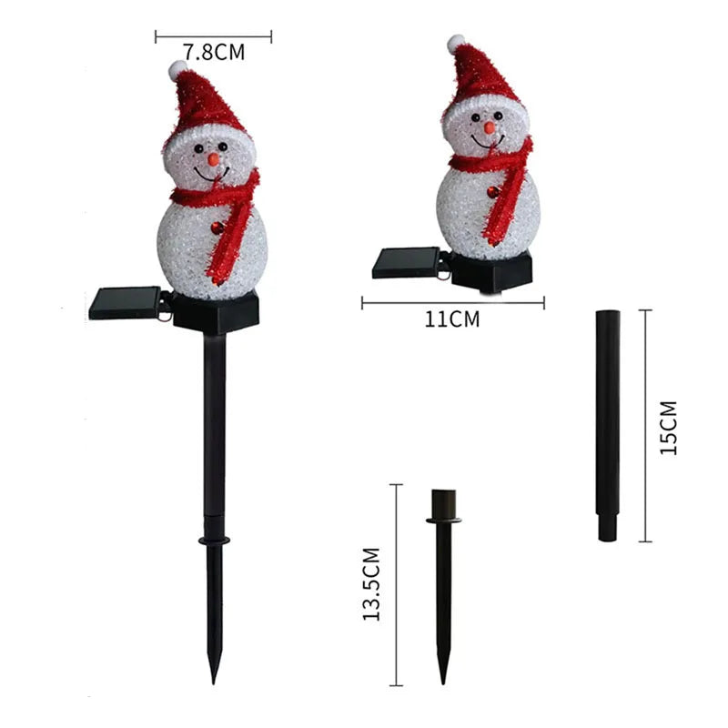 LED Snowman Solar Garden Light Outdoor Ground Stake Light Solar Powered Xmas Pathway Lights For Christmas Lawn Yard Decoration