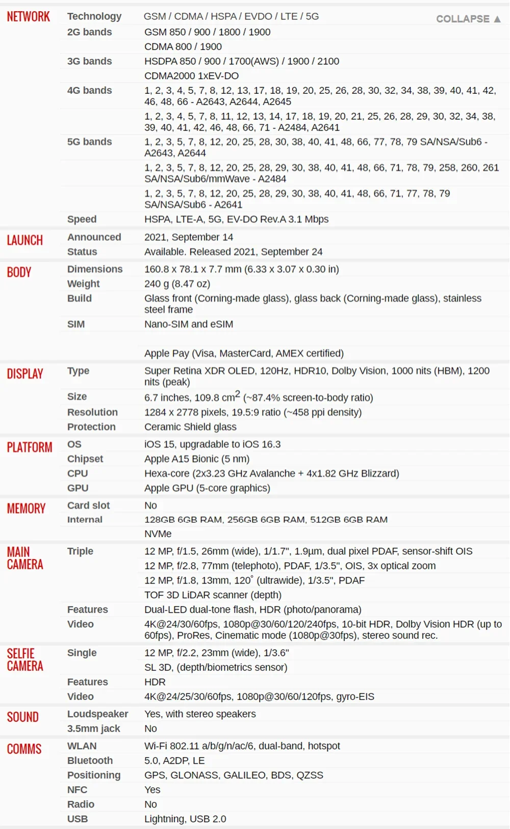 Apple iPhone 13 Pro/13 Pro Max 5G Mobile Phone 6.1"/6.7" 120Hz Super Retina OLED NFC A15 Bionic Hexa-Core Unlocked IOS CellPhone